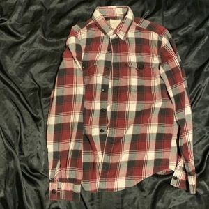 American Eagle Men’s small burgundy & white flannel